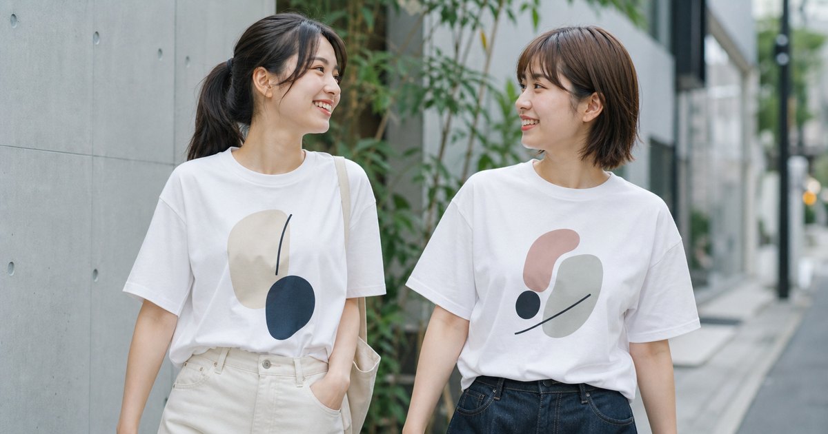 オリジナルTシャツで気持ちを伝え合う友人たち
